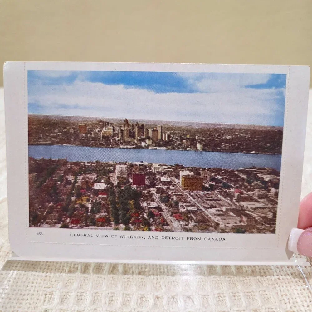 Vintage c1900's General View of Windsor Detroit from Canada Folkard Postcard UNP
